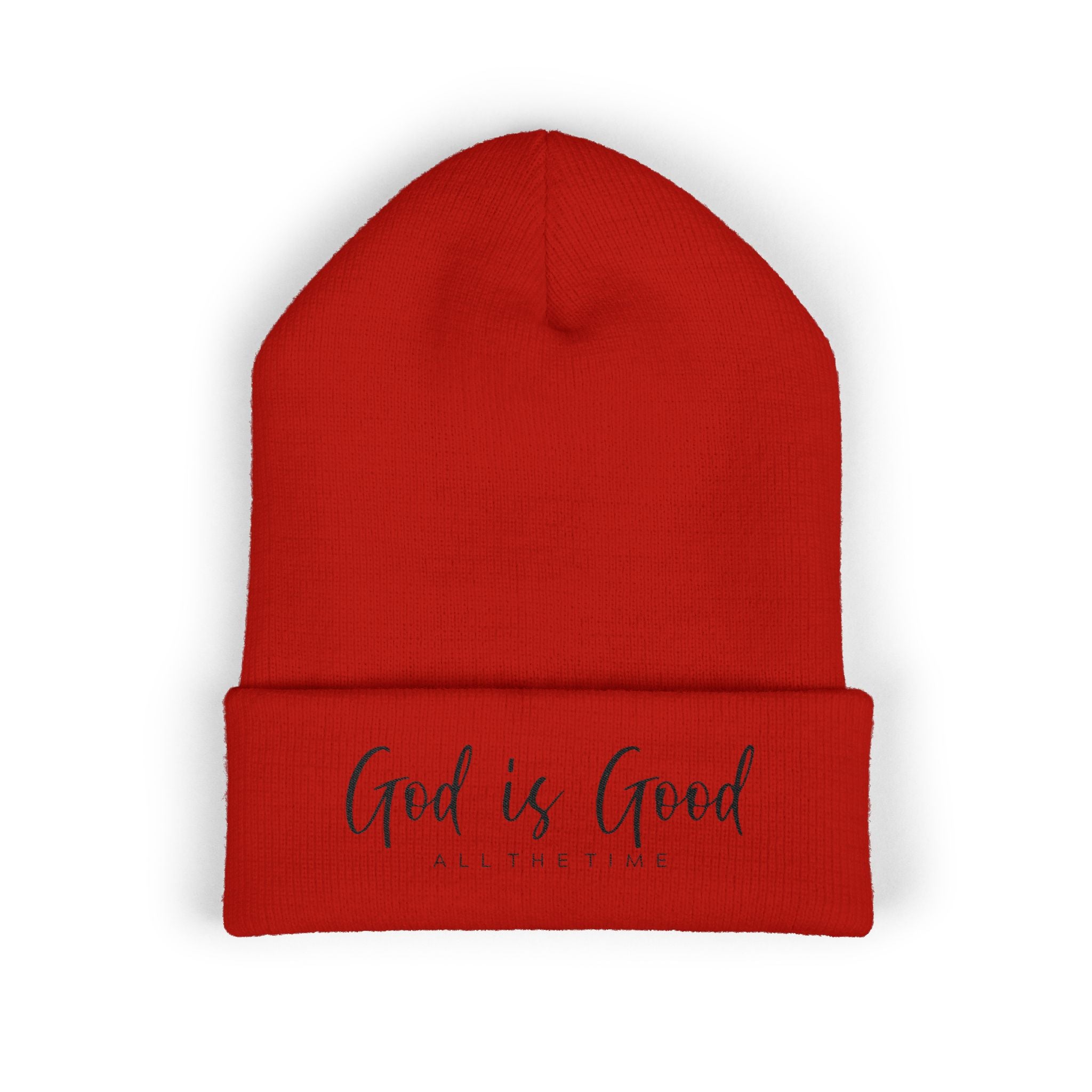 God Is Good Embroidered Cuffed Beanie
