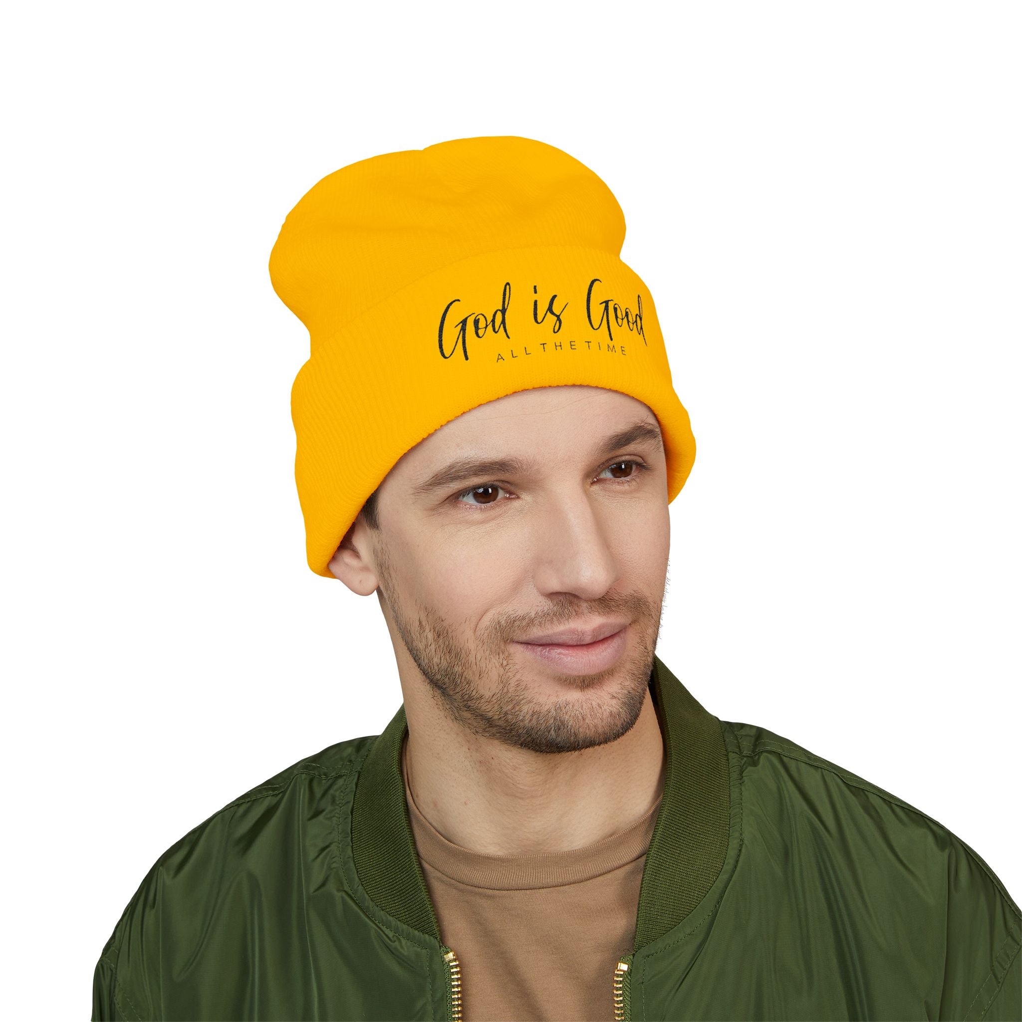 God Is Good Embroidered Cuffed Beanie