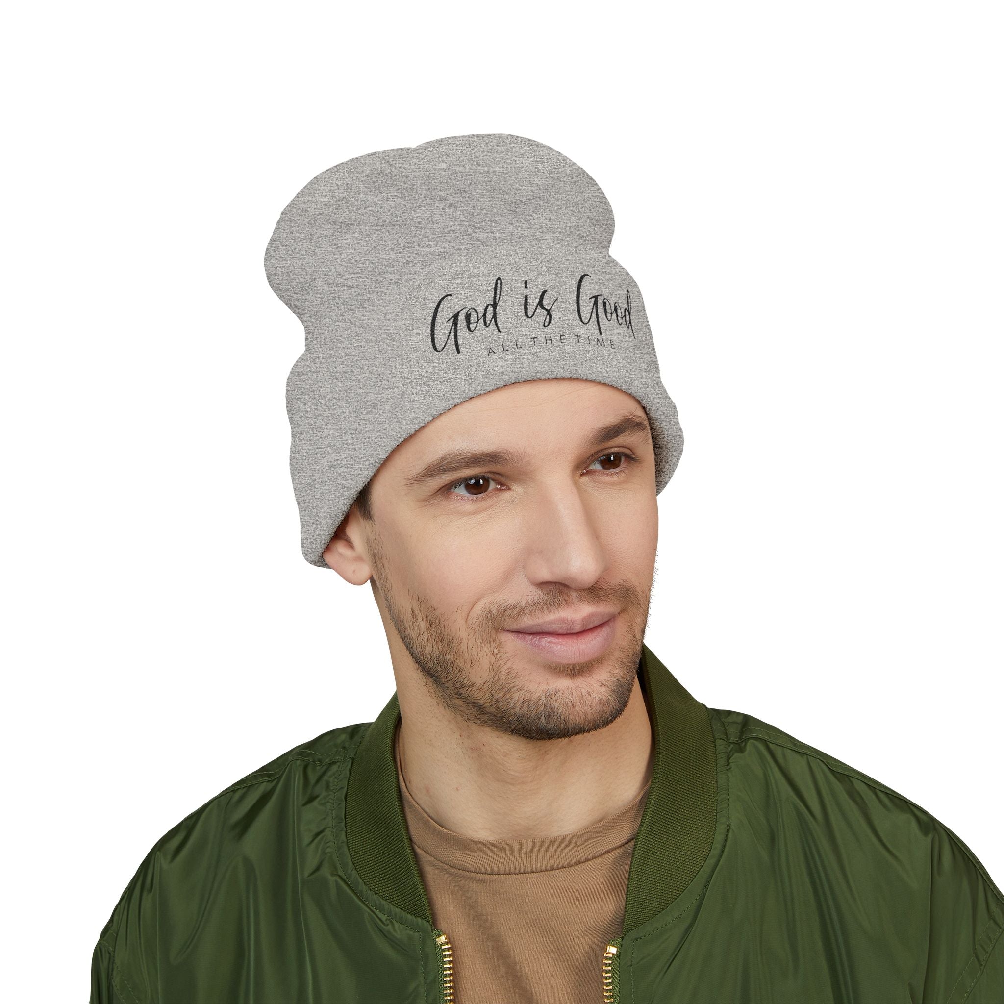 God Is Good Embroidered Cuffed Beanie