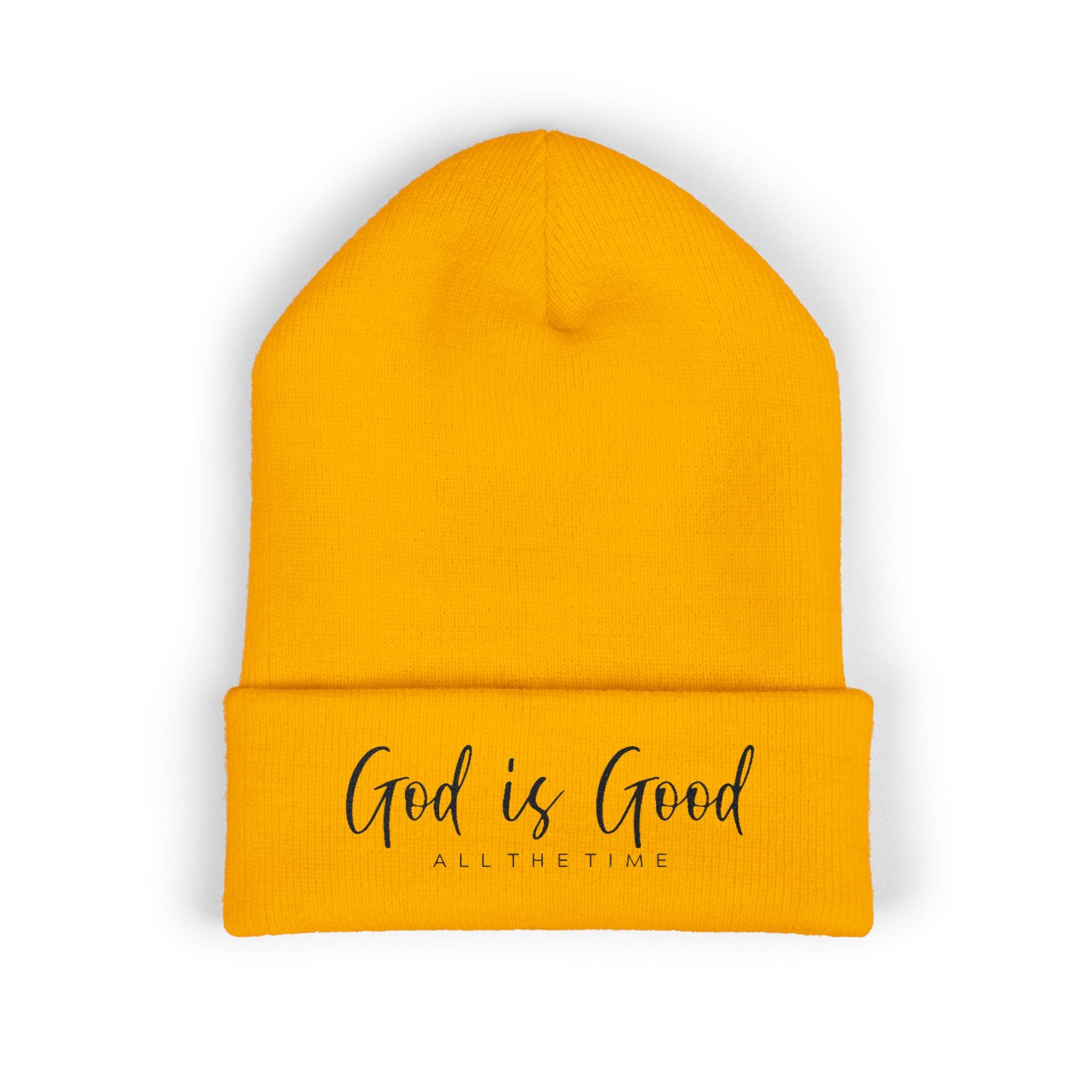 God Is Good Embroidered Cuffed Beanie