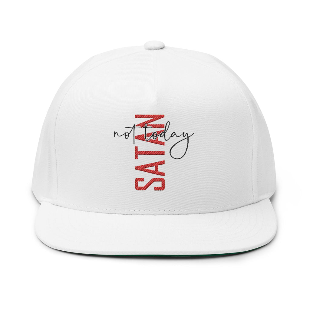 Flat Bill Cap — "Not Today Satan"