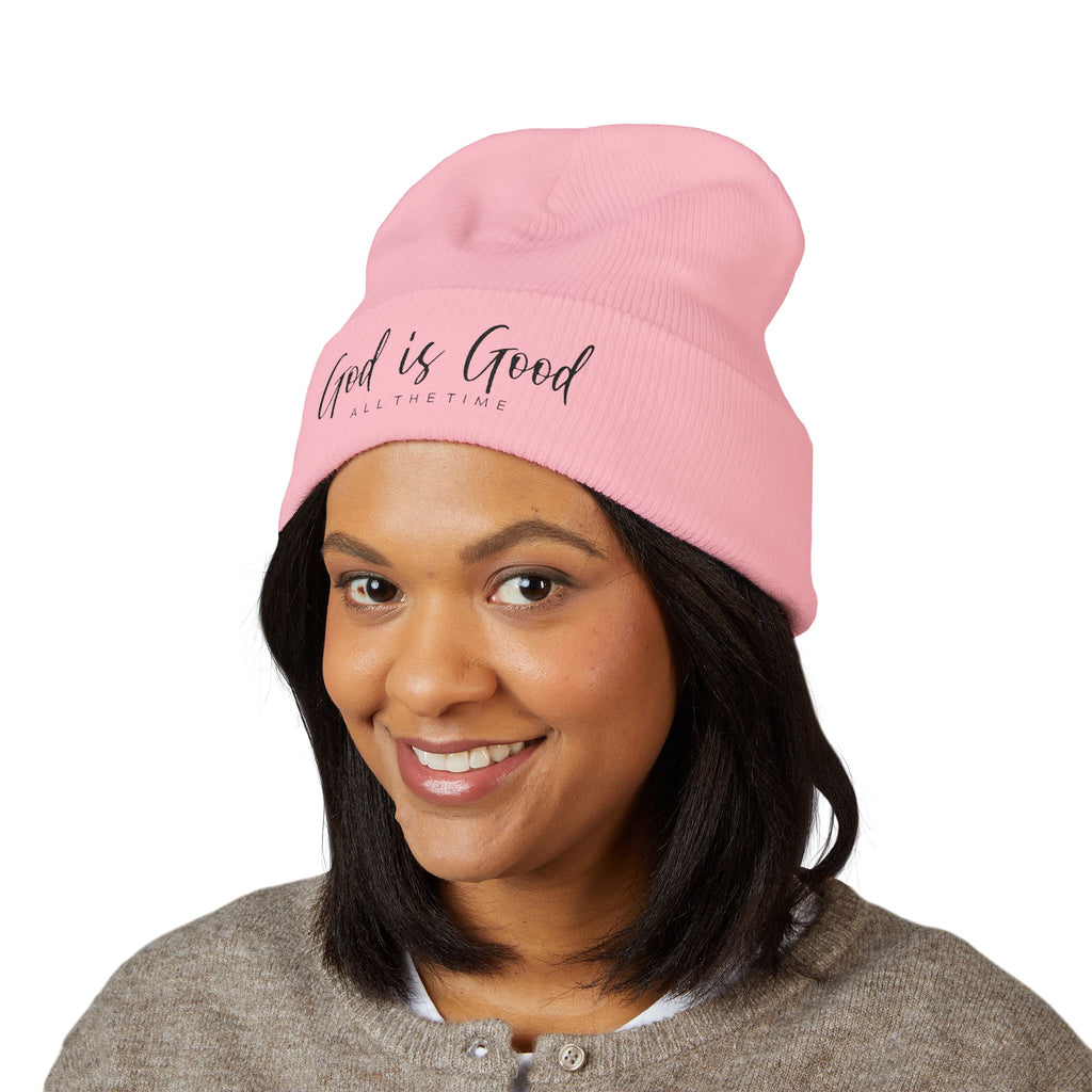 God Is Good Embroidered Cuffed Beanie